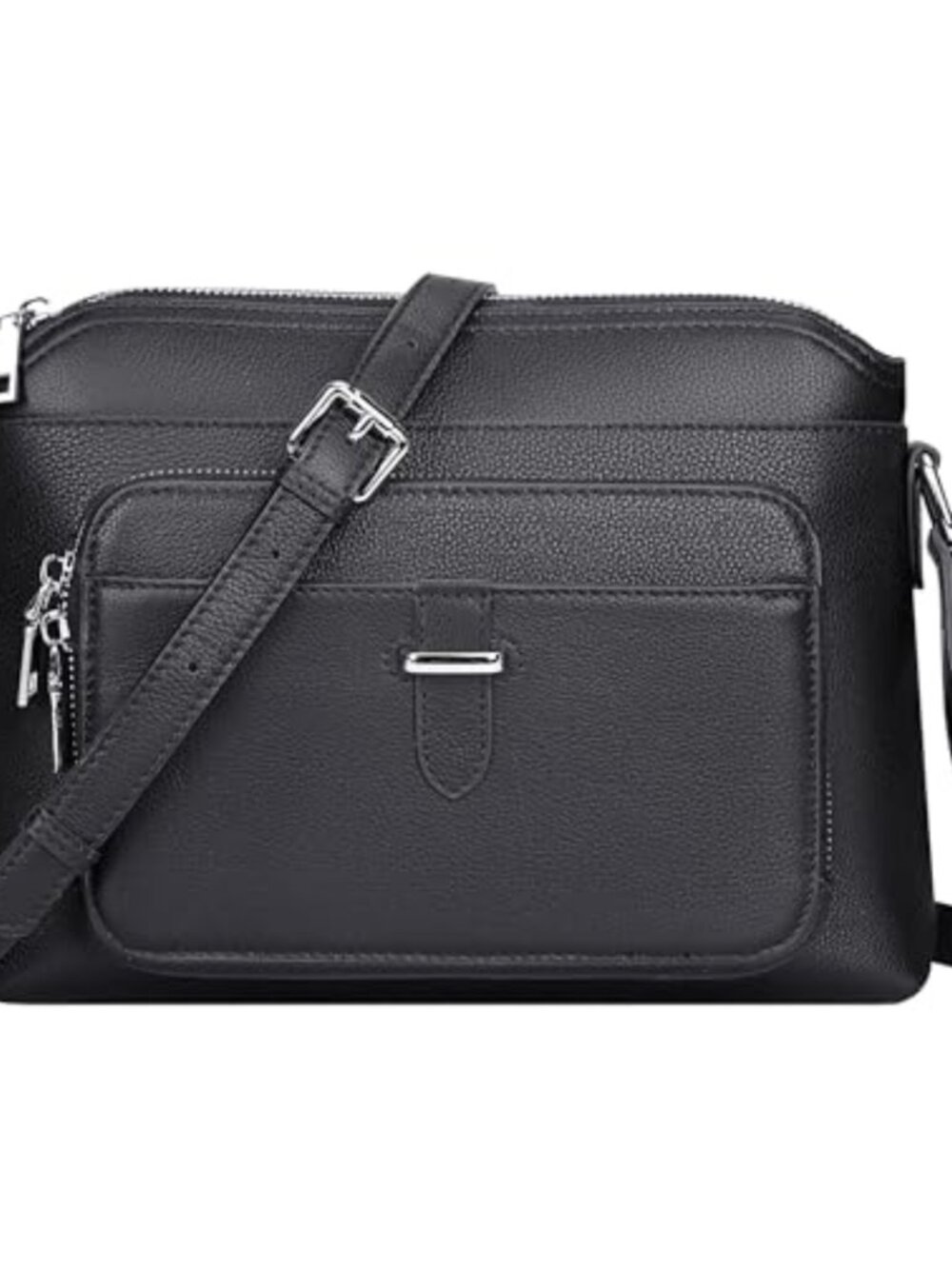 Genuine Leather Crossbody Bag with Card Slots Adjustable Strap Travel Purse